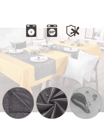 Erwin Müller Jacquard, Baumwollmischung, Gewebt Tischdecke Hamm in anthrazit