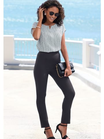 Vivance Kurzarmbluse in weiß-schwarz gestreift