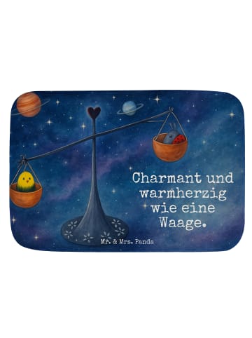 Mr. & Mrs. Panda Badematte Sternzeichen Waage Design mit Spruch in Weiß