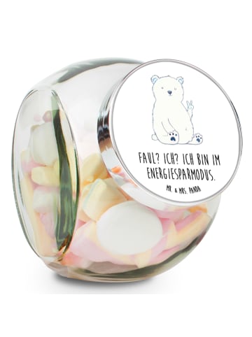 Mr. & Mrs. Panda Teedose Eisbär Faul mit Spruch in Weiß