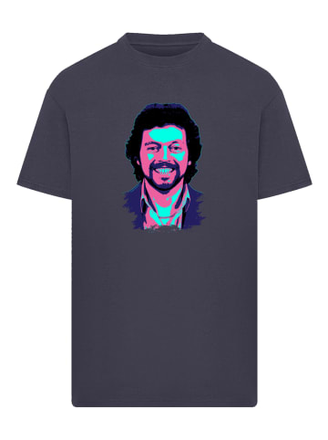 F4NT4STIC Oversize T-Shirt TV Times Jeremy Beadle 1982 Pop Art in marineblau
