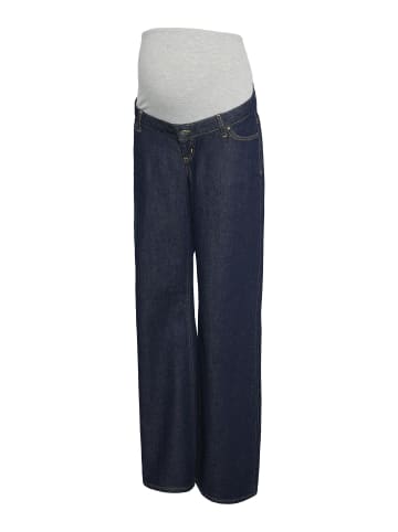 mama licious Umstandsjeans mit weitem Bein in Dark Blue Denim 1