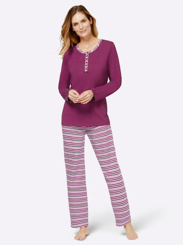 WITT WEIDEN Schlafanzüge in malve+ malve-geringelt