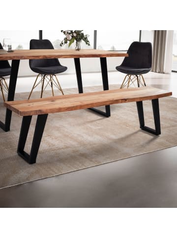 KADIMA DESIGN Esszimmerbank 140x40x45,5 cm Massivholz / Metall mit
