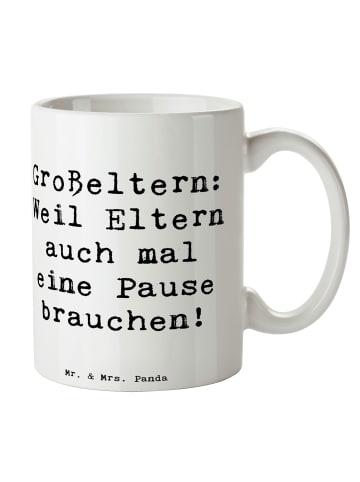 Mr. & Mrs. Panda Tasse Großeltern Pause mit Spruch in Weiß