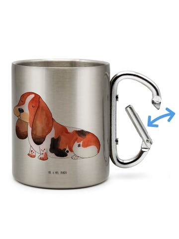 Mr. & Mrs. Panda Tasse Hund Basset Hound ohne Spruch in Silber