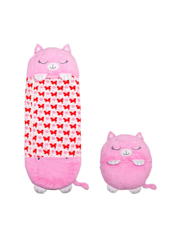 MediaShop Flauschiger Kinderschlafsack | Happy Nappers Katze pink, M in Pink