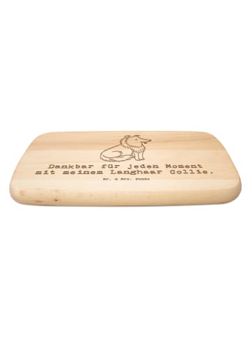 Mr. & Mrs. Panda Holzbrett Langhaar Collie Moment mit Spruch in Transparent