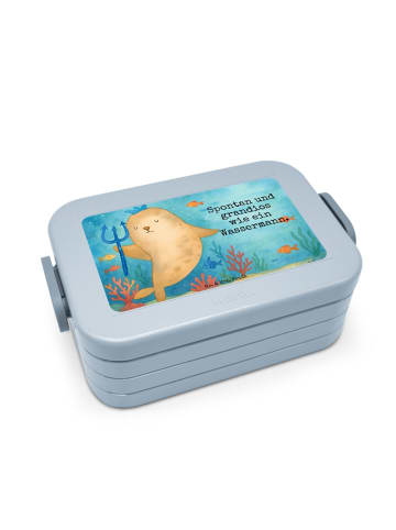Mr. & Mrs. Panda Lunchbox Sternzeichen Wassermann Design mit Spruch in Blau Pastell