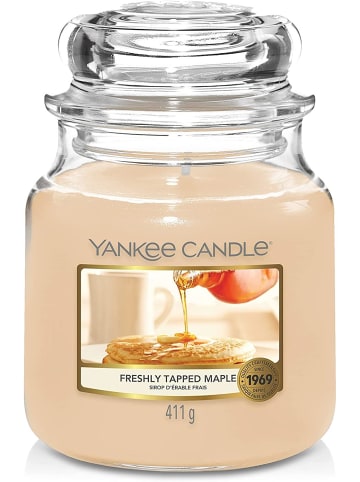 Yankee Candle Duftkerze Freshly Tapped Maple Medium Jar 411g in Orange