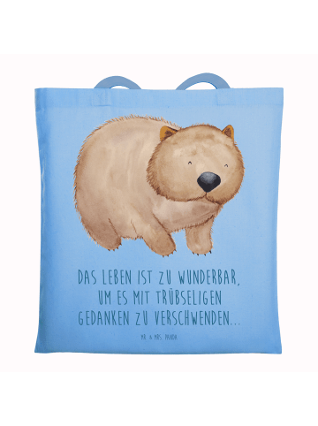 Mr. & Mrs. Panda Tragetasche Wombat mit Spruch in Sky Blue