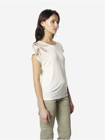 KOROSHI Damen-T-Shirt mit bedruckten kurzen Ärmeln in weiß