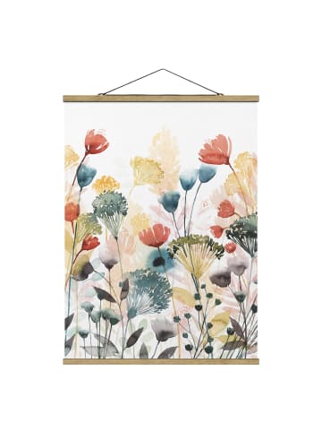 WALLART Stoffbild mit Posterleisten - Wildblumen im Sommer II in Bunt