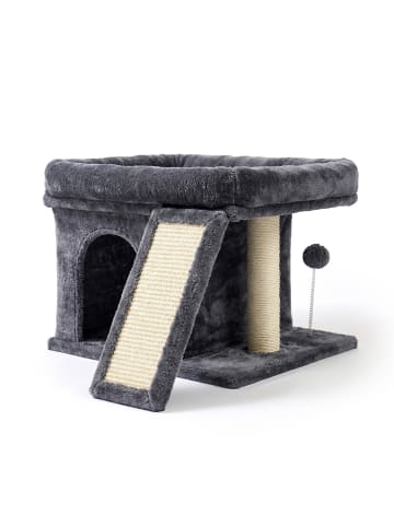 relaxdays Kratzbaum in Dunkelgrau - (B)54 x (H)38,5 x (T)45 cm