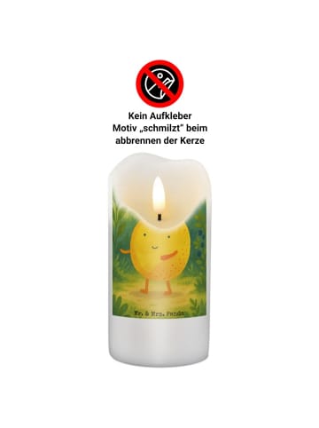 Mr. & Mrs. Panda Wachskerze Beste Freunde Zitrone Design ohne Sp... in Weiß
