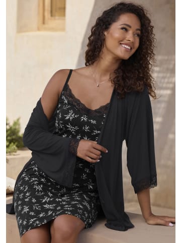 Vivance Active Negligé in schwarz-geblümt