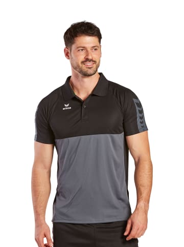 erima Herren Six Wings Poloshirt in slate grey/schwarz