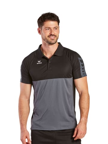 erima Six Wings Poloshirt in slate grey/schwarz