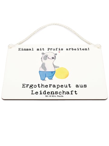 Mr. & Mrs. Panda Deko Schild Ergotherapeut Leidenschaft mit Spruch in Weiß