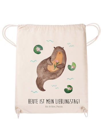 Mr. & Mrs. Panda Jutebeutel Otter Seerose mit Spruch in Creme