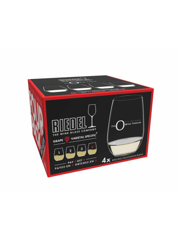 RIEDEL Glas 4er Set Weintumbler Riesling O in 600 ml in transparent
