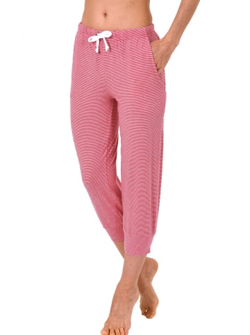 NORMANN Pyjama Capri Hose lang Mix & Match in rot