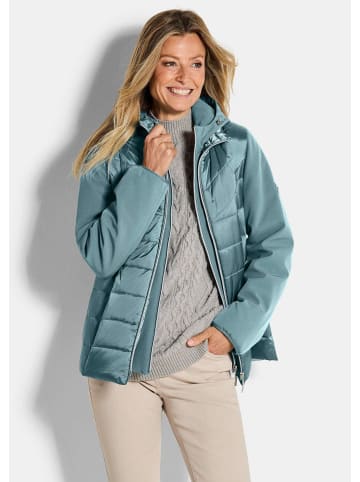 GOLDNER Kurzgröße: Sportive Steppjacke mit Kapuze in graugrün