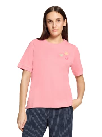 CARTOON Rundhals-Shirt mit Stickerei in Patch Pink/Orange