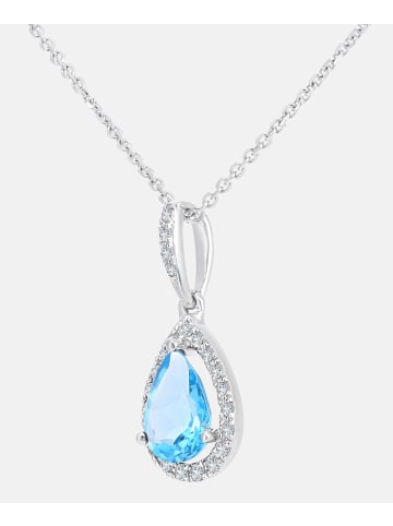 Diamant L'éternel Halskette mit Anhänger aus 375 Weißgold mit Diamant mit Topas