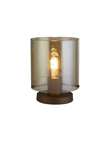 Licht-Erlebnisse Tischlampe (B)20 x (L)20 x (H)25.5 cm in Mokka Bernstein