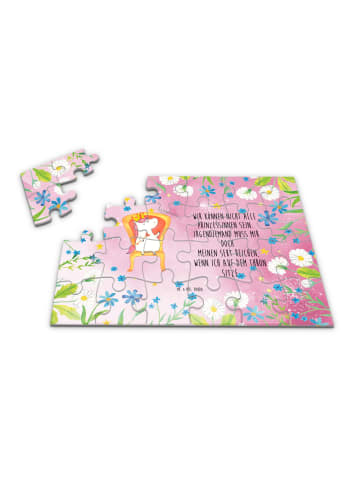 Mr. & Mrs. Panda Puzzle Einhorn König mit Spruch in Rot Pastell