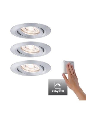 paulmann LED Einbaustrahler Nova mini Plus schwenkbar EasyDim 3er Set in Alu -  Ø66mm