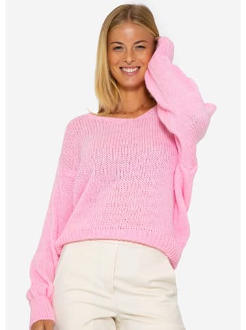 SASSYCLASSY Pullover mit V-Ausschnitt in rosa