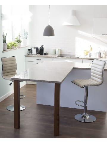 Beliani 2-tlg Drehhocker LUCERNE in Beige/Silber