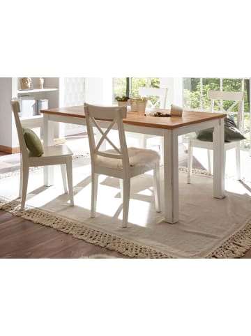 Furn.Design Esszimmer-Set weiß Pinie, Eiche Wotan, Landhaus Speisezimmer 3-teilig