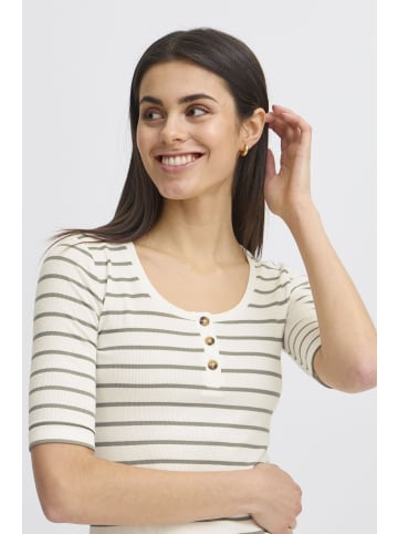 Fransa Langarm-Shirt FRHIZAMOND Slim fit in Agave green stripe art