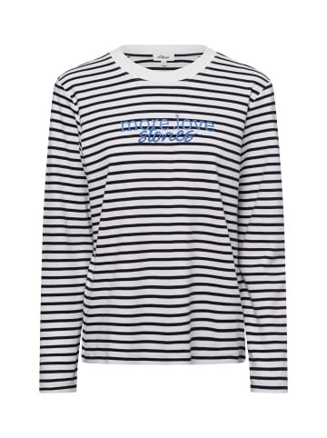 s.Oliver Sweatshirt in marine weiß