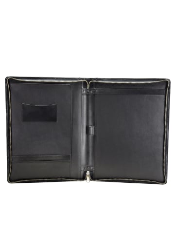 Esquire Collegemappe Leder 24 cm schwarz