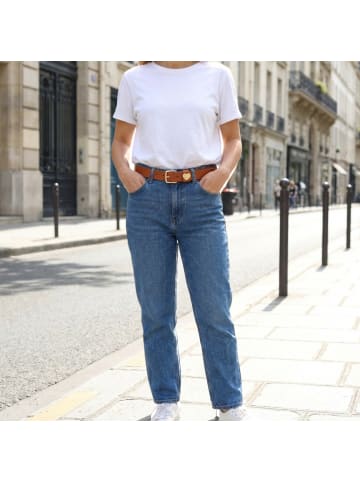 FRONHOFER Ledergürtel Gold in Cognac