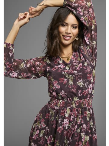 Laura Scott Meshkleid in bordeaux-geblümt