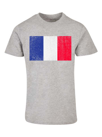 F4NT4STIC T-Shirt Frankreich Flagge France distressed in grau meliert