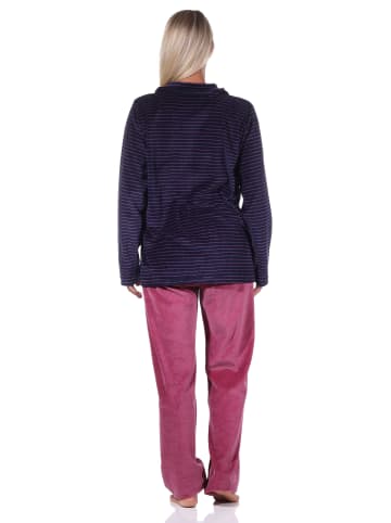 NORMANN Hausanzug Streifen Homewear Nicky Velvet - 69978 in marine