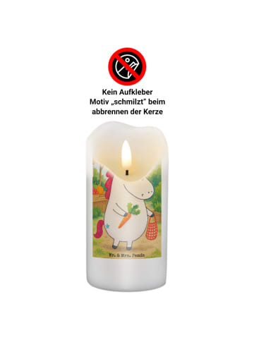 Mr. & Mrs. Panda Kerze Einhorn Vegan Design ohne Spruch in Weiß