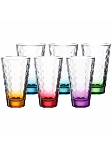 LEONARDO 6er Set Trinkgläser Optic 300 ml in Bunt