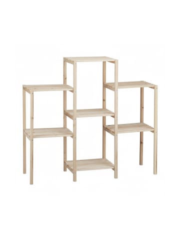 relaxdays Pflanzenregal in Natur - (B)95 x (H)86 x (T)29 cm