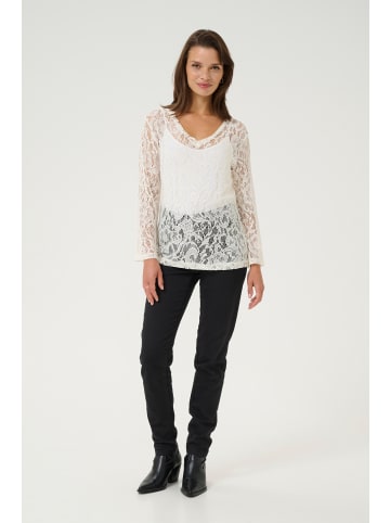 Kaffe Langarm-Bluse KAlace in Chalk