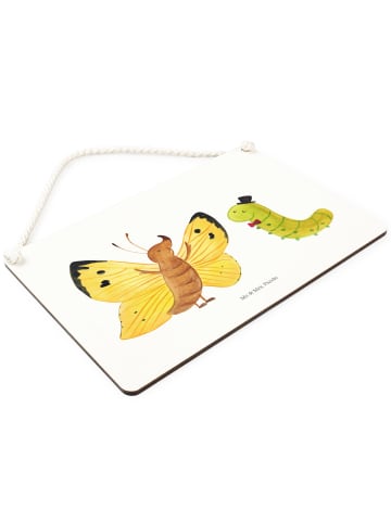 Mr. & Mrs. Panda Schild Raupe Schmetterling ohne Spruch in Weiß