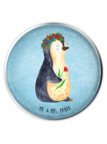 Mr. & Mrs. Panda Waschbecken Verschluss Pinguin Blumen ohne Spruch in Eisblau