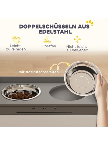 Pawhut Erhöhter Hundenapf Weiß