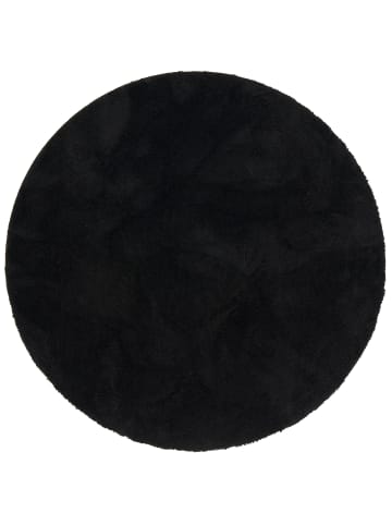 Pergamon Hochflor Super Soft Teppich Silky Rund in Zwart